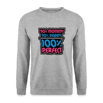 100 Procent Perfect - Sweat-shirt Unisexe - gris chiné - Devant - Alina (178cm) & Michal (187cm)