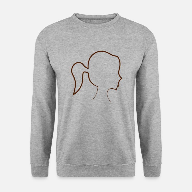 Silhouette Mädchen - Unisex Pullover - Weißgrau meliert