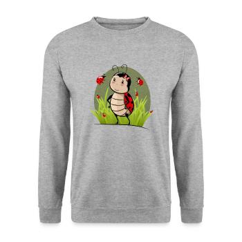 Ladybugs in the grass - Unisex Sweatshirt - salt & pepper - Front - Alina (178cm) & Michal (187cm)