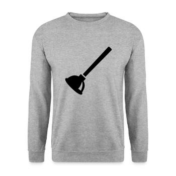 Klempner - Unisex Pullover - Weißgrau meliert - Vorne - Alina (178cm) & Michal (187cm)