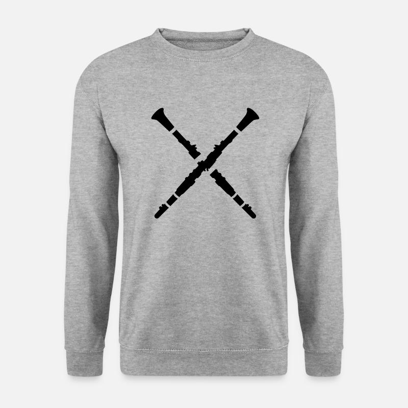 Klarinette - Unisex Pullover - Weißgrau meliert