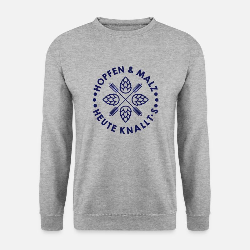 Hopfen und Malz - Unisex Pullover - Weißgrau meliert