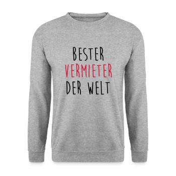 Vermieter Vermieterin Mieter Leasing Miete Auto - Unisex Pullover - Weißgrau meliert - Vorne - Alina (178cm) & Michal (187cm)