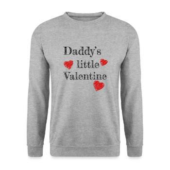 Saint-Valentin Papa Daddy's Little Valentine - Sweat-shirt Unisexe - gris chiné - Devant - Alina (178cm) & Michal (187cm)