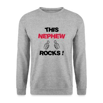 Niece Nephew Nichte Neffe Nièce Neveu Baby - Unisex Sweatshirt - salt & pepper - Front - Alina (178cm) & Michal (187cm)