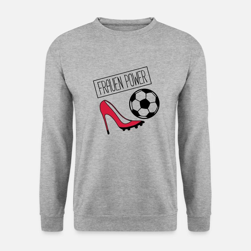 frauen power fussball - Unisex Pullover - Weißgrau meliert