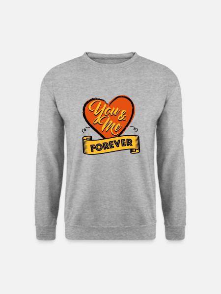 Valentinstag Du & ich für immer 2 T-Shirt - Unisex Pullover - Weißgrau meliert