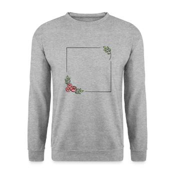Design your own floral frame - Unisex Sweatshirt - salt & pepper - Front - Alina (178cm) & Michal (187cm)