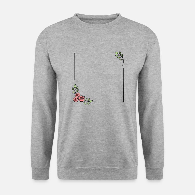 Blumen Rahmen Vintage Selber gestalten - Unisex Pullover - Weißgrau meliert