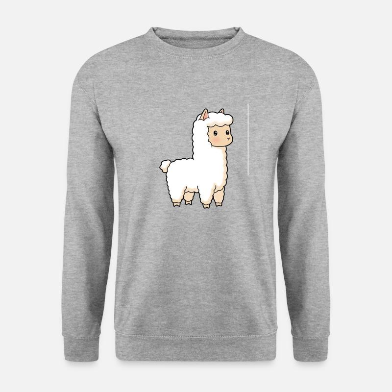 Llama lama alpaca - Unisex Pullover - Weißgrau meliert