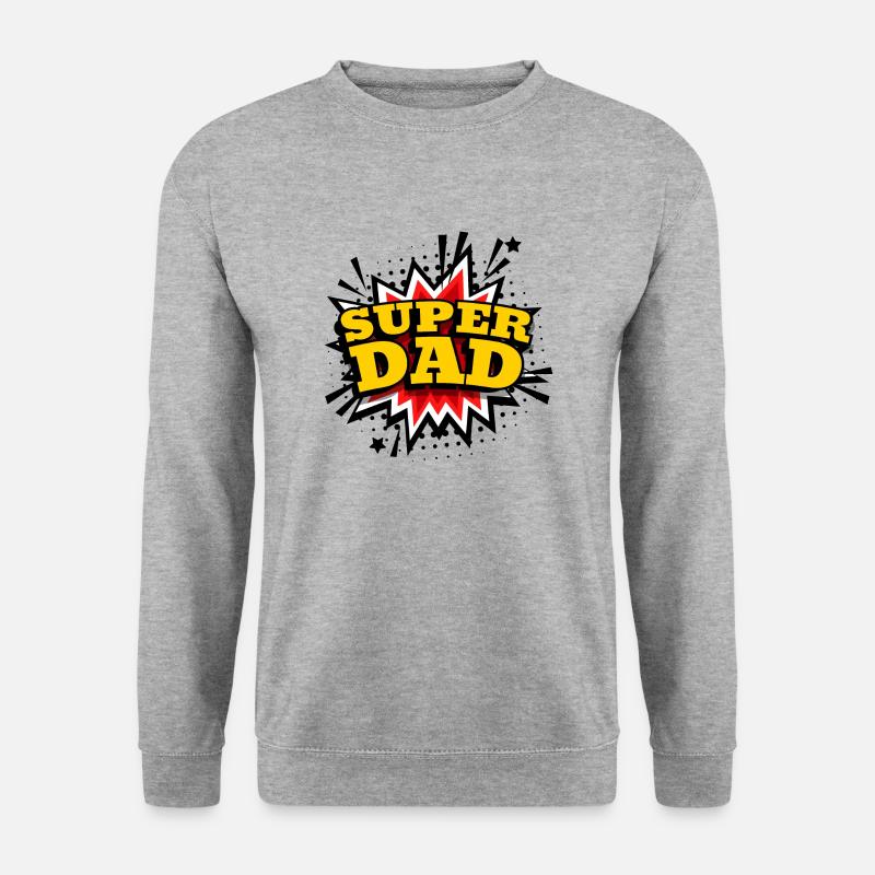 Der SuperDad Geschenkidee - Unisex Pullover - Weißgrau meliert