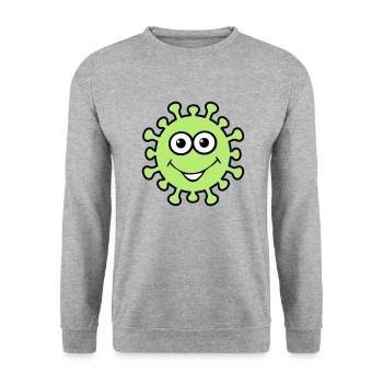 Happy virus - Unisex Sweatshirt - salt & pepper - Front - Alina (178cm) & Michal (187cm)