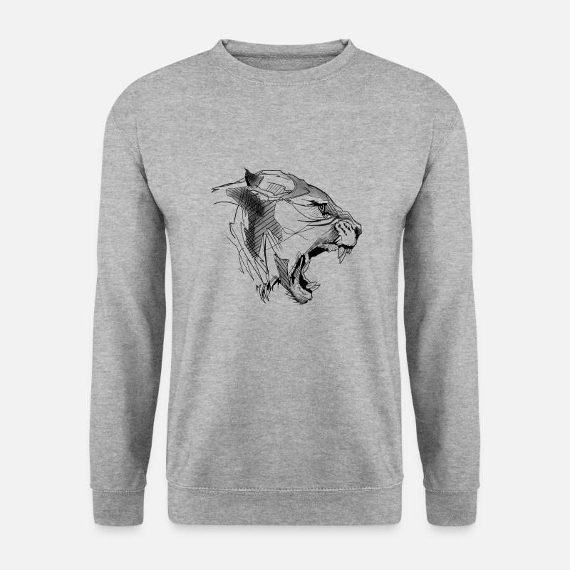 Tiger - Unisex Pullover - Weißgrau meliert