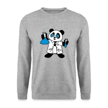 Panda scientist - Unisex Sweatshirt - salt & pepper - Front - Alina (178cm) & Michal (187cm)