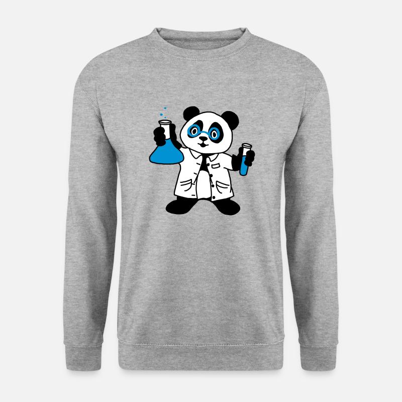 Panda-Wissenschaftler - Unisex Pullover - Weißgrau meliert