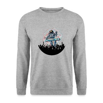 Dj - Sweat-shirt Unisexe - gris chiné - Devant - Alina (178cm) & Michal (187cm)