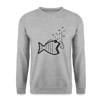 Pêche pêche pêche - Sweat-shirt Unisexe - gris chiné - Devant - Alina (178cm) & Michal (187cm)