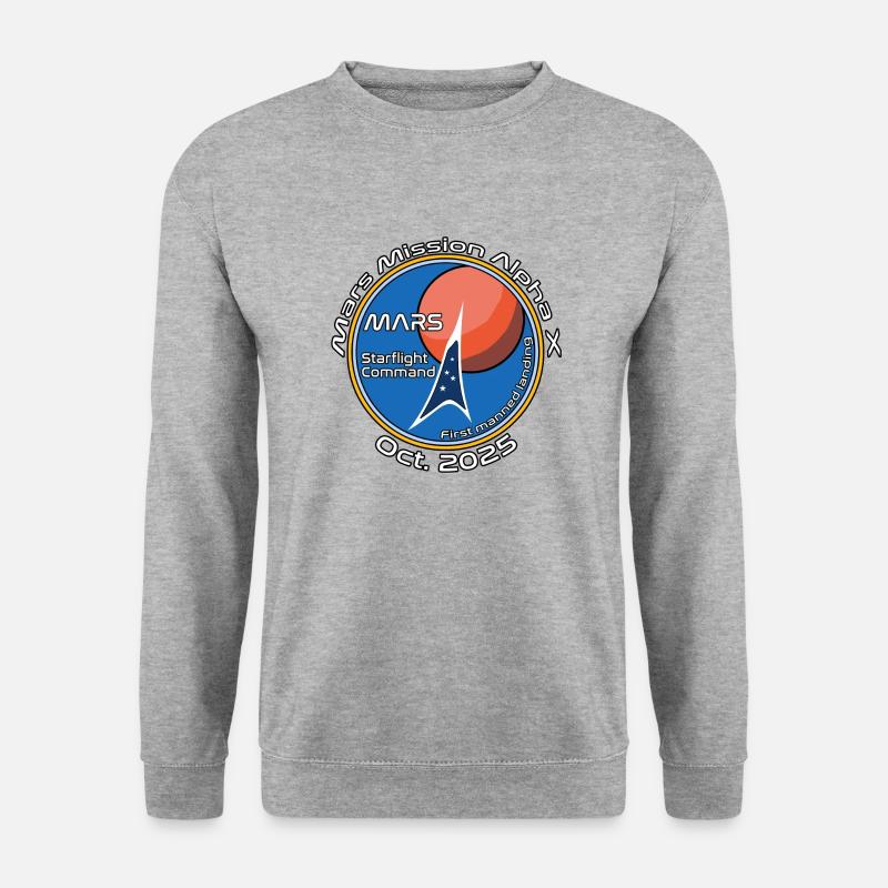 Mars Mission Alpha X - Unisex Pullover - Weißgrau meliert