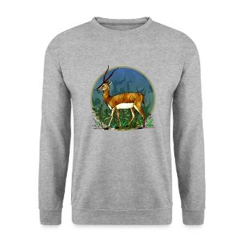 Antelope - Unisex Sweatshirt - salt & pepper - Front - Alina (178cm) & Michal (187cm)
