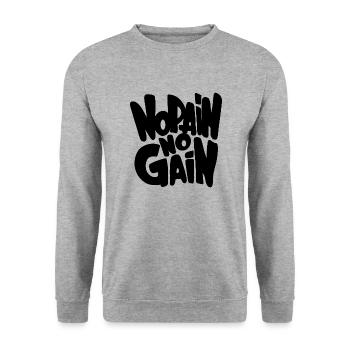 Gym Sport Kraftsport - Unisex Pullover - Weißgrau meliert - Vorne - Alina (178cm) & Michal (187cm)