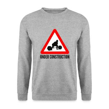 Deadlift Bodybuilding Under Construction WBG - Unisex Sweatshirt - salt & pepper - Front - Alina (178cm) & Michal (187cm)