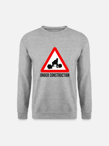 Deadlift Bodybuilding Under Construction WBG - Unisex Pullover - Weißgrau meliert