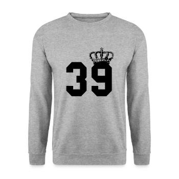 39 crown - Unisex Sweatshirt - salt & pepper - Front - Alina (178cm) & Michal (187cm)