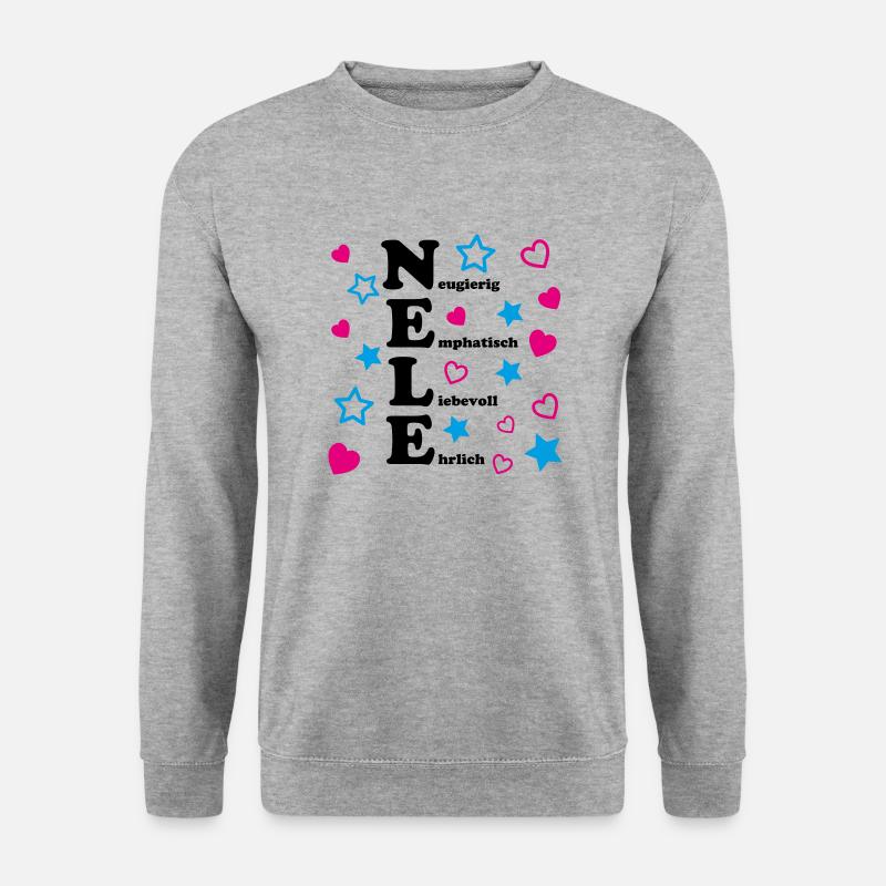 Nele - Unisex Pullover - Weißgrau meliert