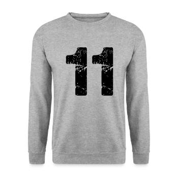11 - Unisex Sweatshirt - salt & pepper - Front - Alina (178cm) & Michal (187cm)