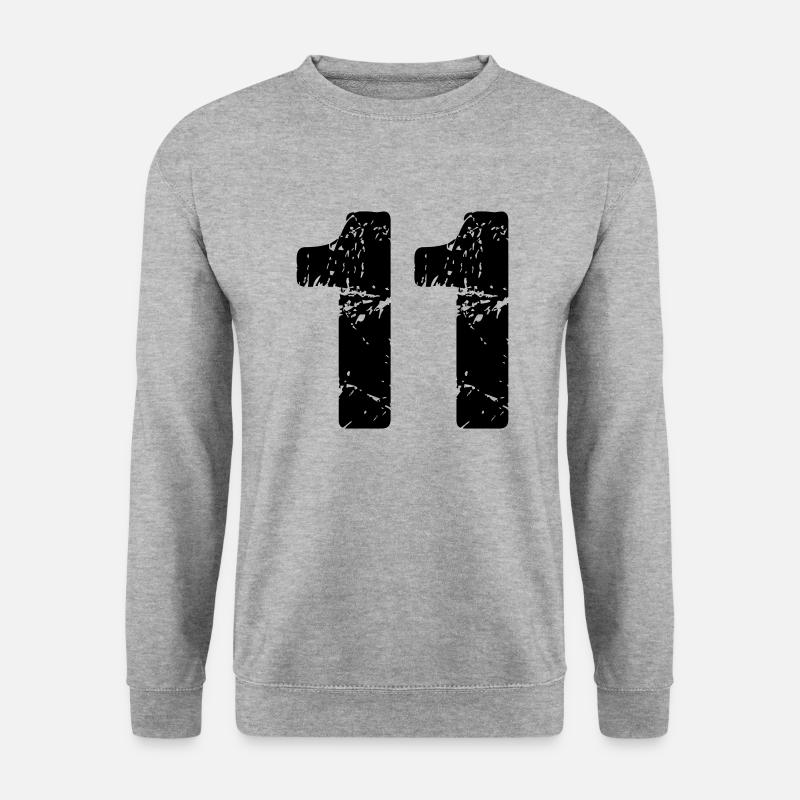 11 - Unisex Pullover - Weißgrau meliert