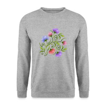 Fleur - Sweat-shirt Unisexe - gris chiné - Devant - Alina (178cm) & Michal (187cm)