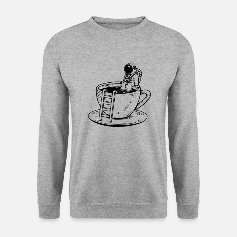 Kaffee-Kosmos - Unisex Pullover - Weißgrau meliert