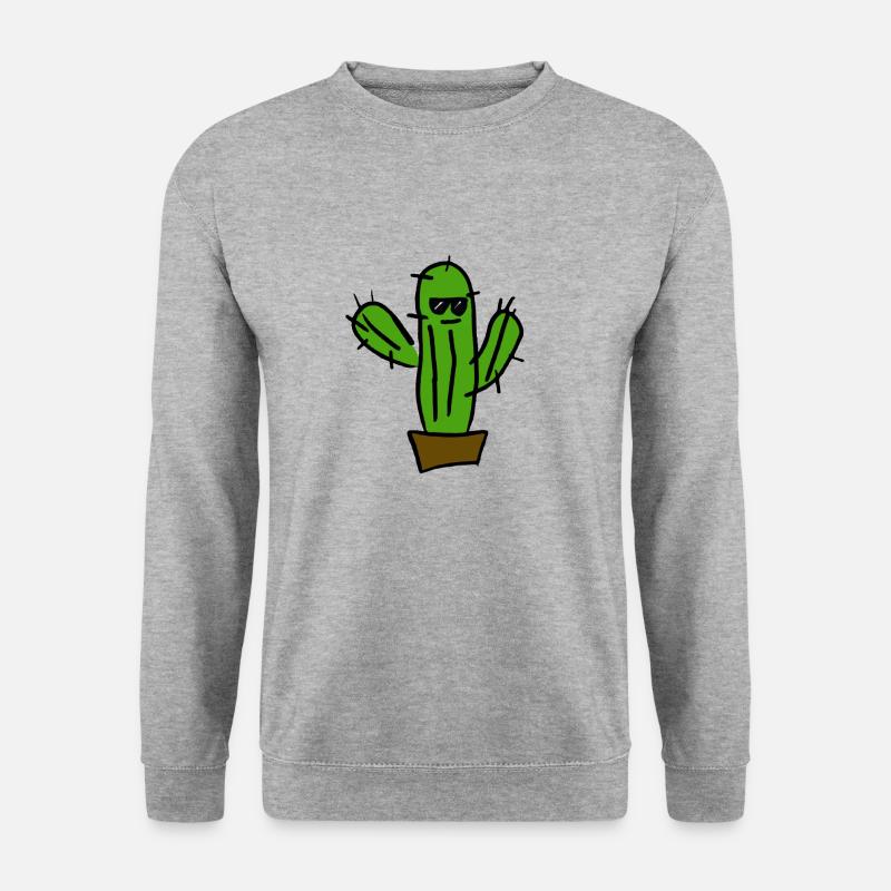 Cooler Kaktus - Unisex Pullover - Weißgrau meliert