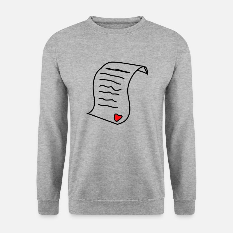 Happy Valentinsday Liebesbrief / Love Letter #LOVE - Unisex Pullover - Weißgrau meliert