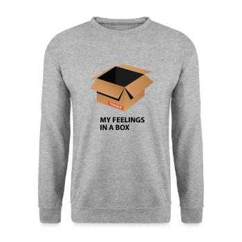 Mes sentiments dans une boîte cadeau de citation - Sweat-shirt Unisexe - gris chiné - Devant - Alina (178cm) & Michal (187cm)