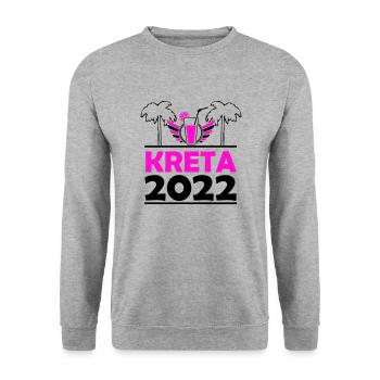 Kreta 2022 - Unisex Pullover - Weißgrau meliert - Vorne - Alina (178cm) & Michal (187cm)