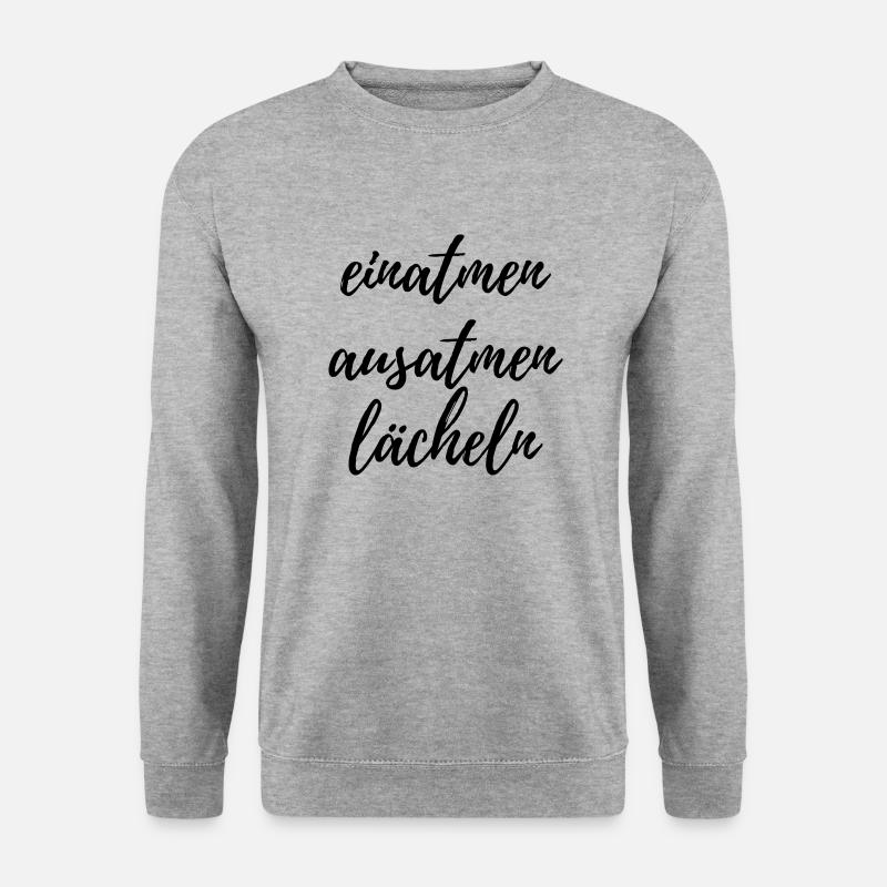 einatmen ausatmen lächeln - Unisex Pullover - Weißgrau meliert