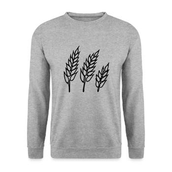 Wheat Illustration Bread Baker Gift Idea - Unisex Sweatshirt - salt & pepper - Front - Alina (178cm) & Michal (187cm)