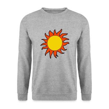 Sonne Sommer Aquarell Natur Strand Himmel Vektor - Unisex Pullover - Weißgrau meliert - Vorne - Alina (178cm) & Michal (187cm)