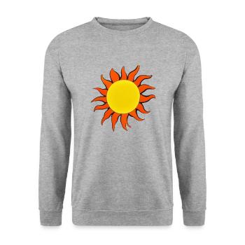 Sun Summer Watercolor Nature Beach Sky 04 - Unisex Sweatshirt - salt & pepper - Front - Alina (178cm) & Michal (187cm)