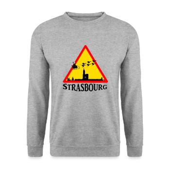 Straßburg Elsass Noël - Unisex Pullover - Weißgrau meliert - Vorne - Alina (178cm) & Michal (187cm)