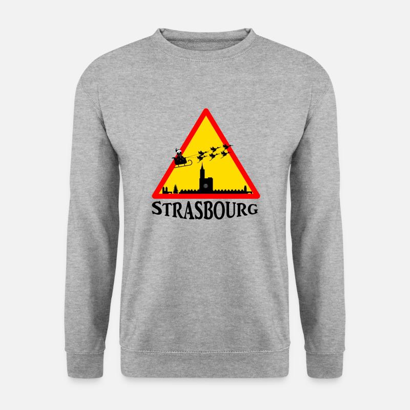 Straßburg Elsass Noël - Unisex Pullover - Weißgrau meliert