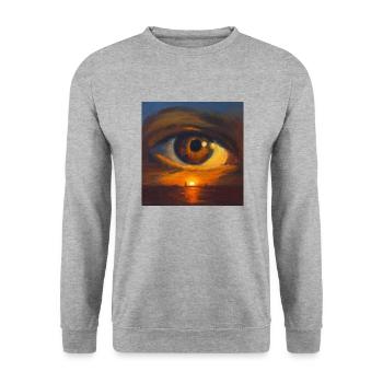 The All Seeing Eye - Unisex Sweatshirt - salt & pepper - Front - Alina (178cm) & Michal (187cm)