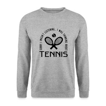 Penser au tennis Hobby Ball Sports Joueur de - Sweat-shirt Unisexe - gris chiné - Devant - Alina (178cm) & Michal (187cm)