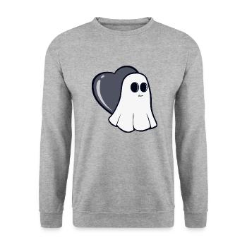 Conception de tatouage d’amour fantomatique - Sweat-shirt Unisexe - gris chiné - Devant - Alina (178cm) & Michal (187cm)