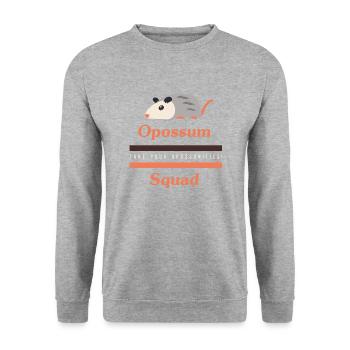 Citation ironique d'Opossum Squad Wild Animal - Sweat-shirt Unisexe - gris chiné - Devant - Alina (178cm) & Michal (187cm)