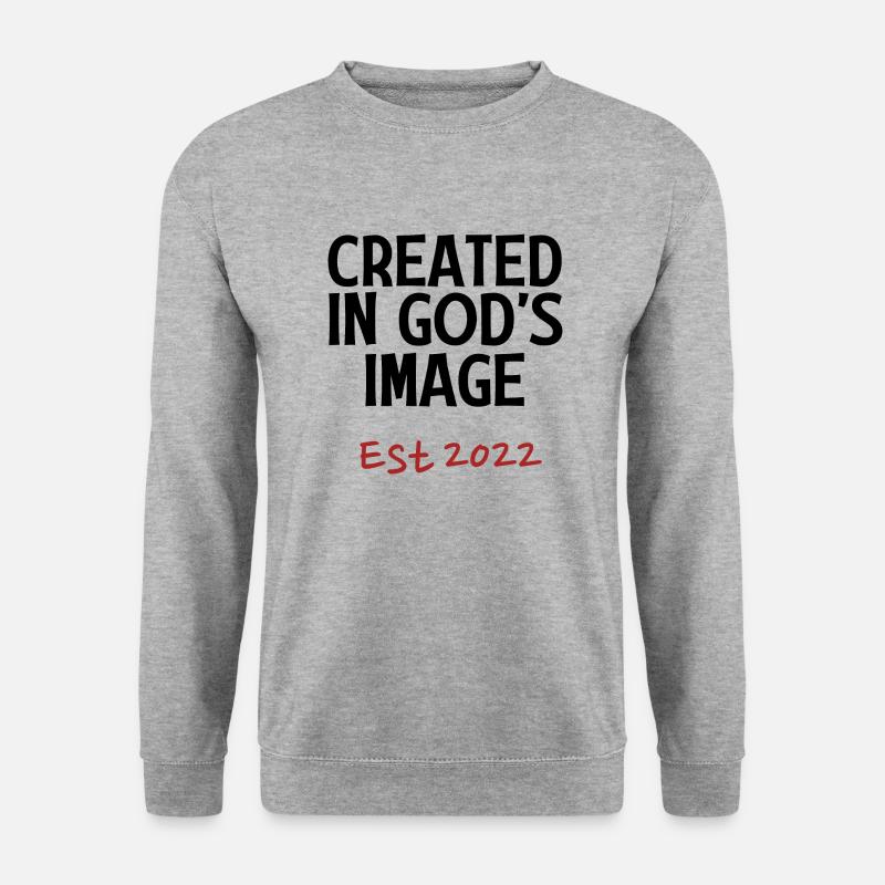 Geschaffen nach Gottes Bild Est 2022 - Unisex Pullover - Weißgrau meliert