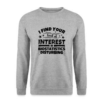 Biostatistik lustiges Geschenk - Unisex Pullover - Weißgrau meliert - Vorne - Alina (178cm) & Michal (187cm)