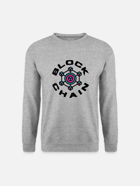 BlockChain - Unisex Pullover - Weißgrau meliert
