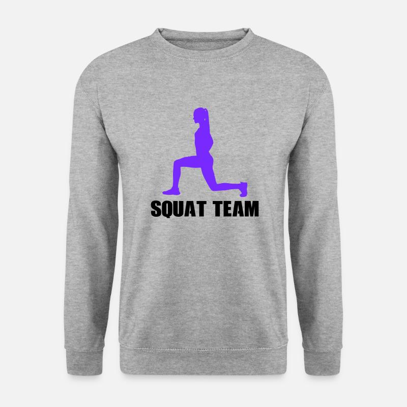 woman squat team - Unisex Pullover - Weißgrau meliert